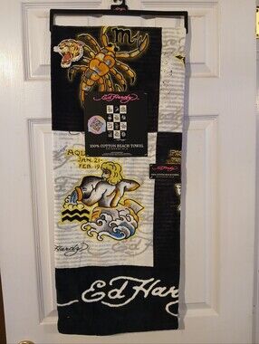 Ed Hardy NWT Zodiac 6ft Beach Towel